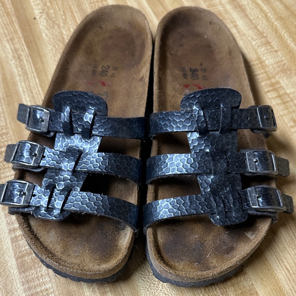 Silver Birkenstock Sandals